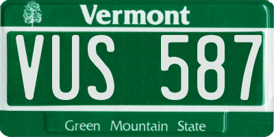 VT license plate VUS587