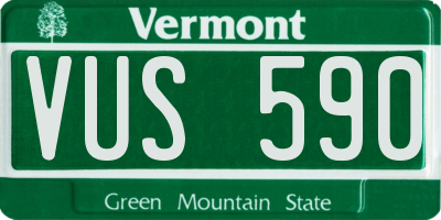 VT license plate VUS590