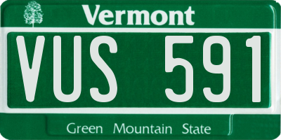 VT license plate VUS591