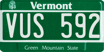 VT license plate VUS592