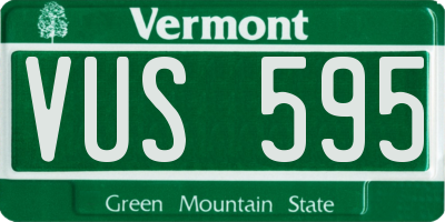 VT license plate VUS595