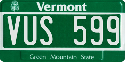 VT license plate VUS599