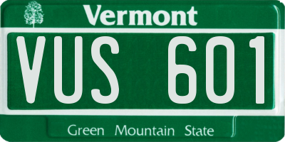 VT license plate VUS601
