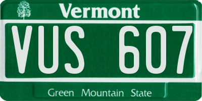 VT license plate VUS607