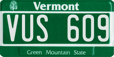 VT license plate VUS609