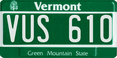 VT license plate VUS610