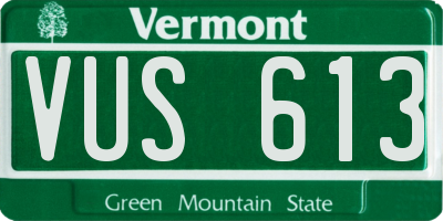 VT license plate VUS613