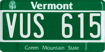 VT license plate VUS615