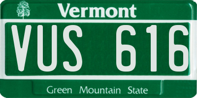 VT license plate VUS616