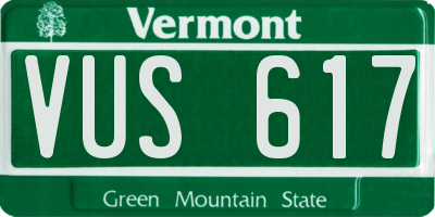 VT license plate VUS617