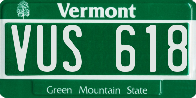 VT license plate VUS618