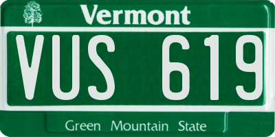 VT license plate VUS619