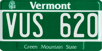 VT license plate VUS620