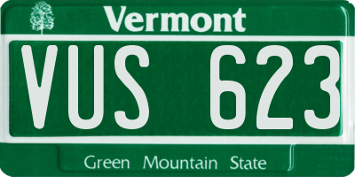 VT license plate VUS623