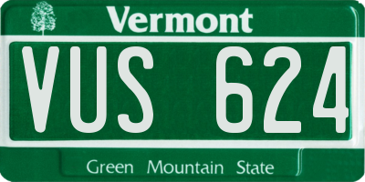 VT license plate VUS624
