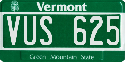 VT license plate VUS625