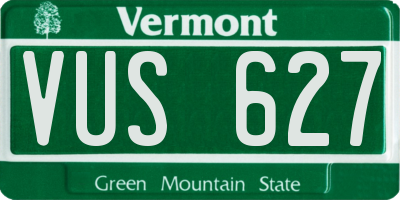VT license plate VUS627