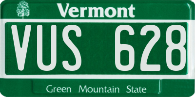 VT license plate VUS628
