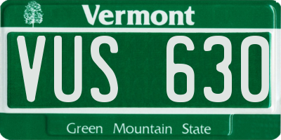 VT license plate VUS630