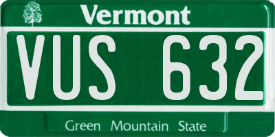 VT license plate VUS632