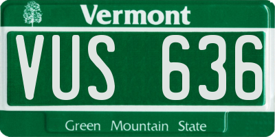 VT license plate VUS636