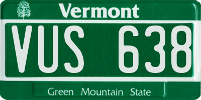 VT license plate VUS638