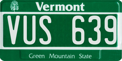 VT license plate VUS639