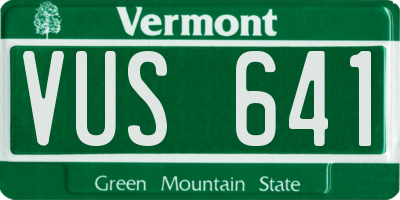 VT license plate VUS641
