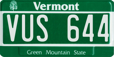 VT license plate VUS644