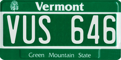VT license plate VUS646