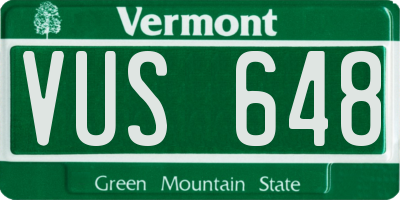 VT license plate VUS648