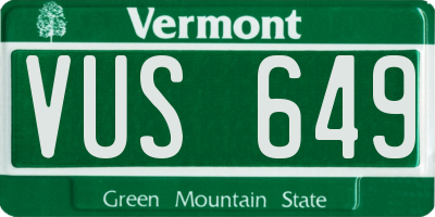 VT license plate VUS649