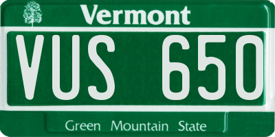VT license plate VUS650