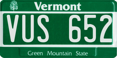 VT license plate VUS652