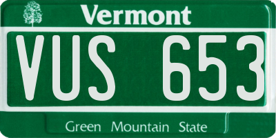VT license plate VUS653