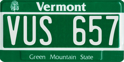 VT license plate VUS657
