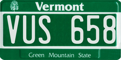 VT license plate VUS658