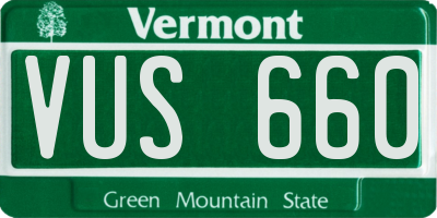 VT license plate VUS660