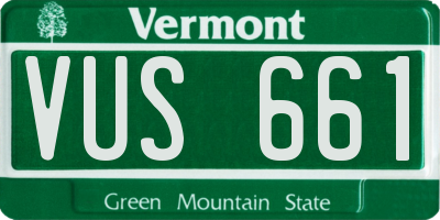 VT license plate VUS661
