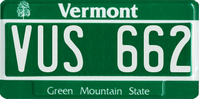 VT license plate VUS662