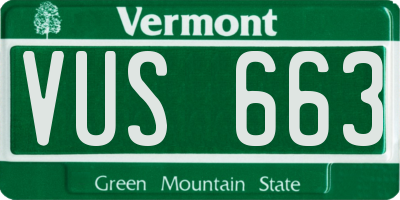 VT license plate VUS663