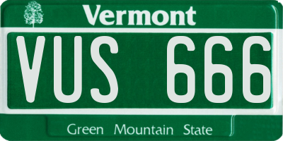 VT license plate VUS666