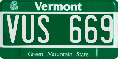 VT license plate VUS669