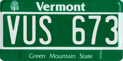 VT license plate VUS673