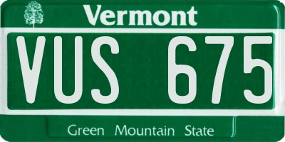 VT license plate VUS675
