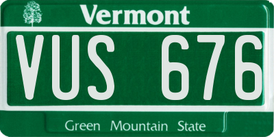 VT license plate VUS676