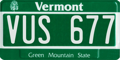 VT license plate VUS677