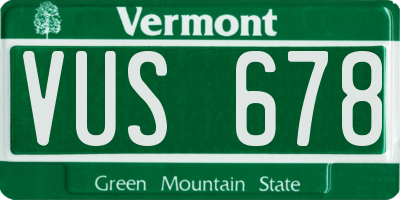 VT license plate VUS678