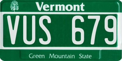VT license plate VUS679