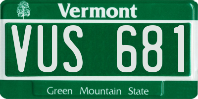 VT license plate VUS681